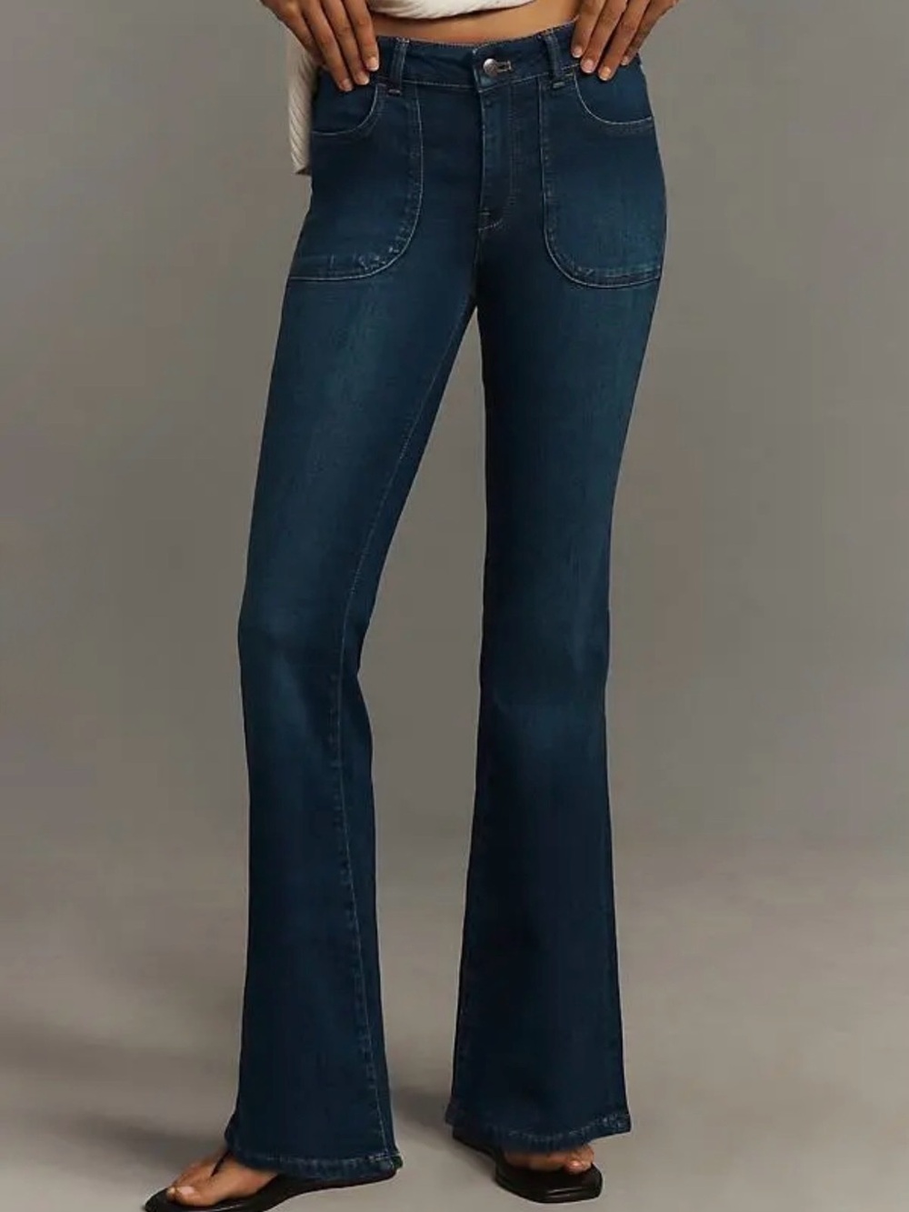 ANTHROPOLOGIE Pilcro The Icon Flare Low Rise Jeans Stretch Denim NWOT - Picture 2 of 12